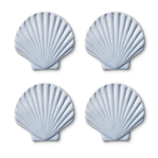 Seashell Light Blue Coaster Set/4