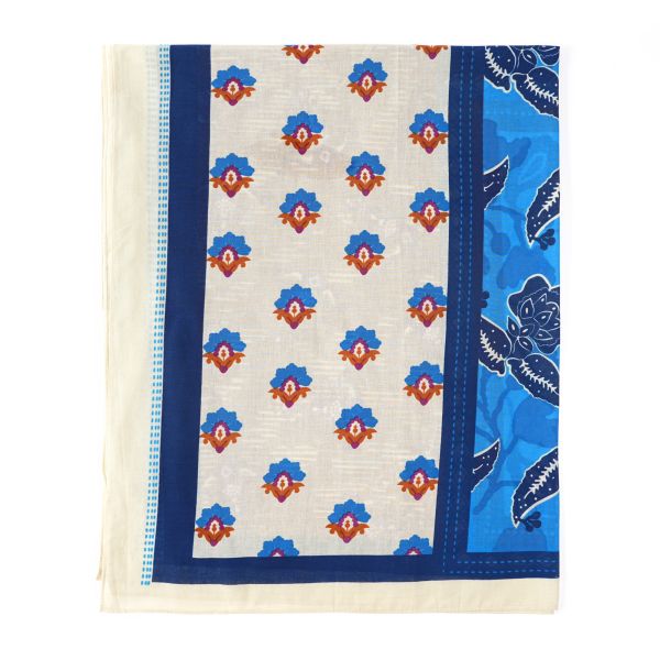 Palm Cotton Blue Scarf