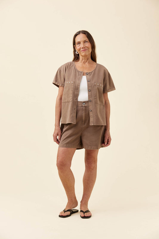 Preston Button Top
