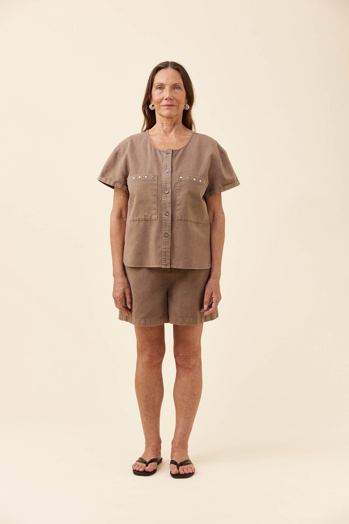 Preston Button Top