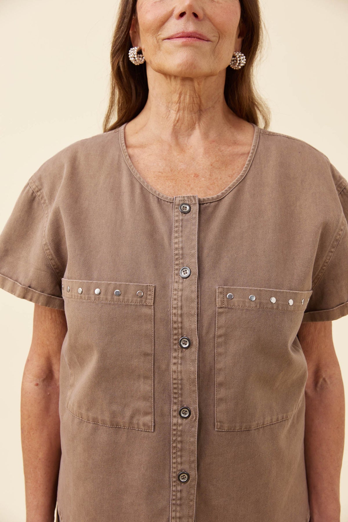 Preston Button Top