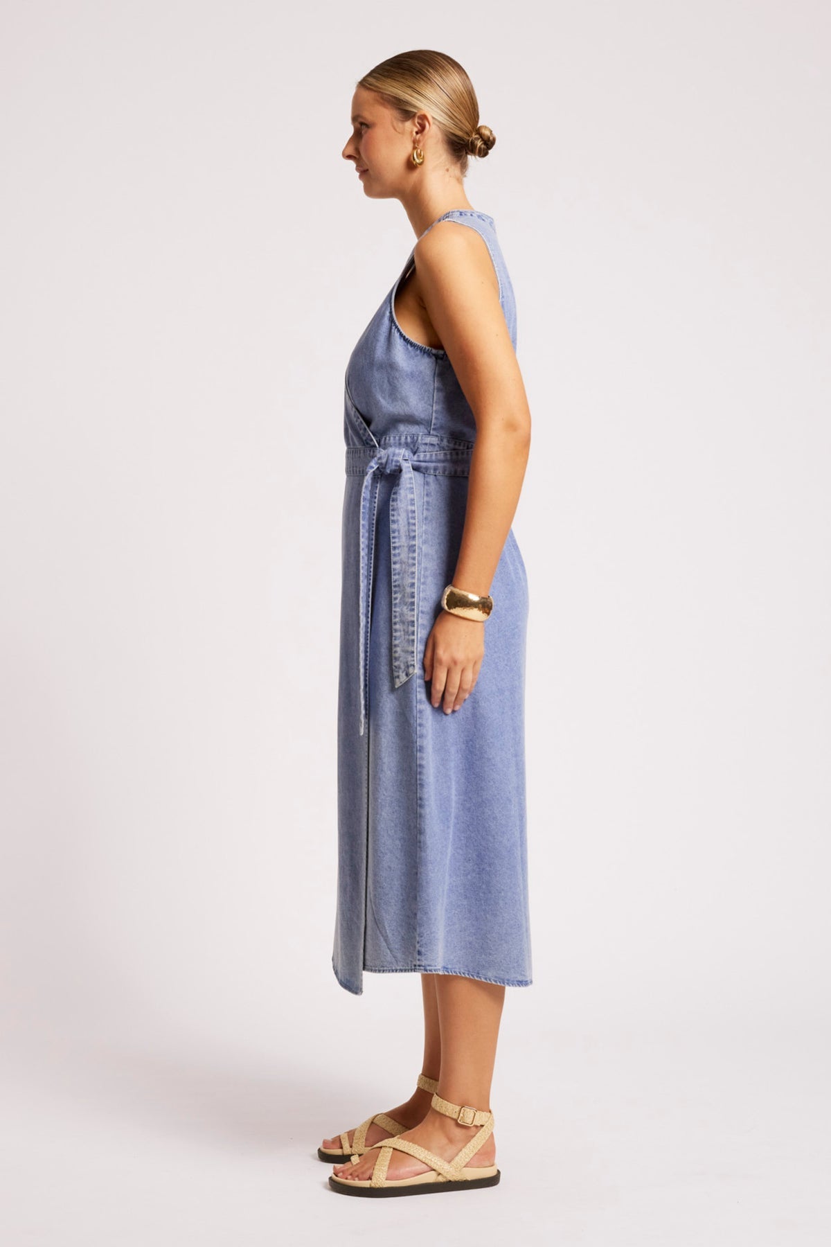 Dusk Denim Wrap Dress