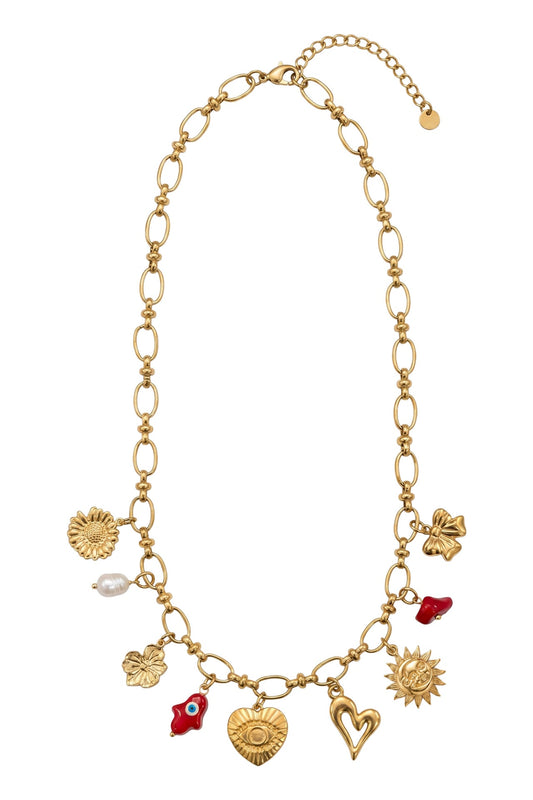Crete Charm Necklace - Mati Heart