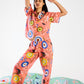 Isabelle Sunset Adult Organic Cotton Short Sleeve Shirt & Pant Pyjama Set