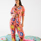 Isabelle Sunset Adult Organic Cotton Short Sleeve Shirt & Pant Pyjama Set