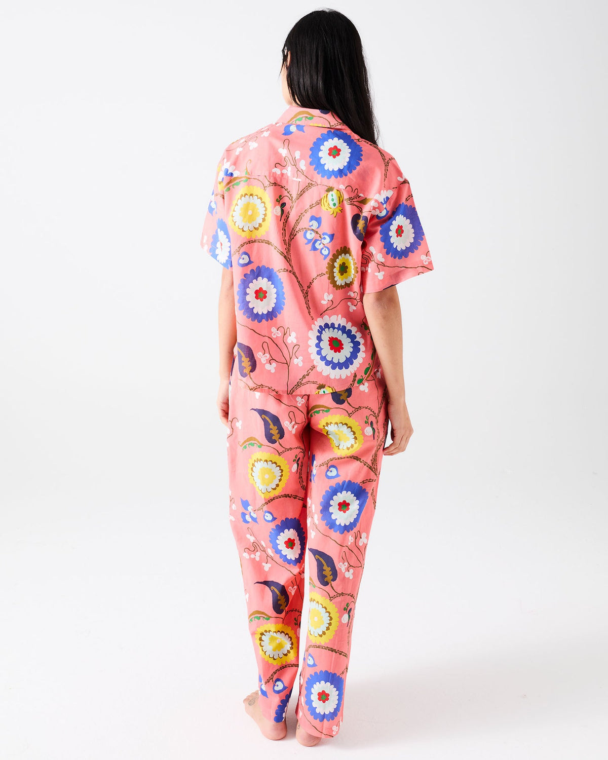 Isabelle Sunset Adult Organic Cotton Short Sleeve Shirt & Pant Pyjama Set