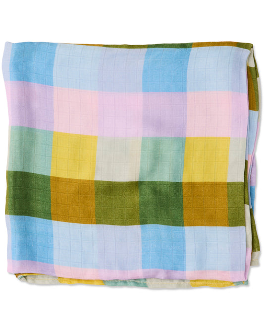 Sorbet Tartan Bamboo Swaddle