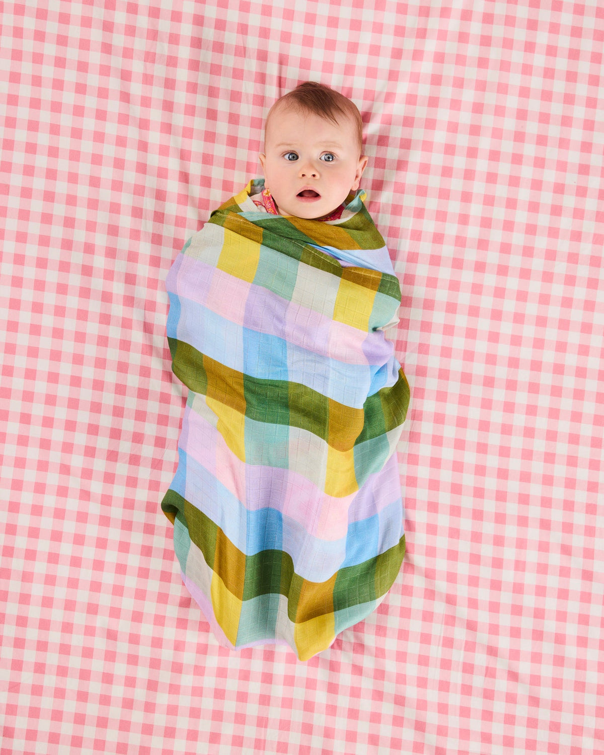 Sorbet Tartan Bamboo Swaddle