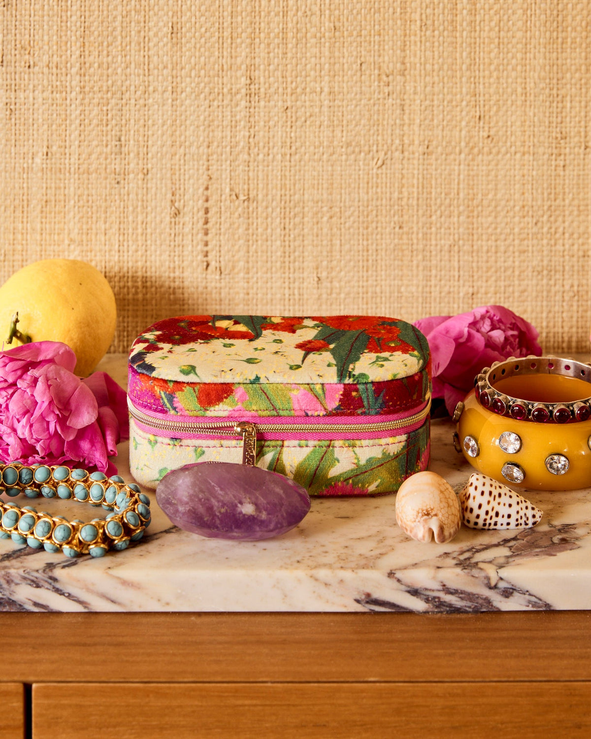 Bush Blossom Travel Velvet Jewellery Box