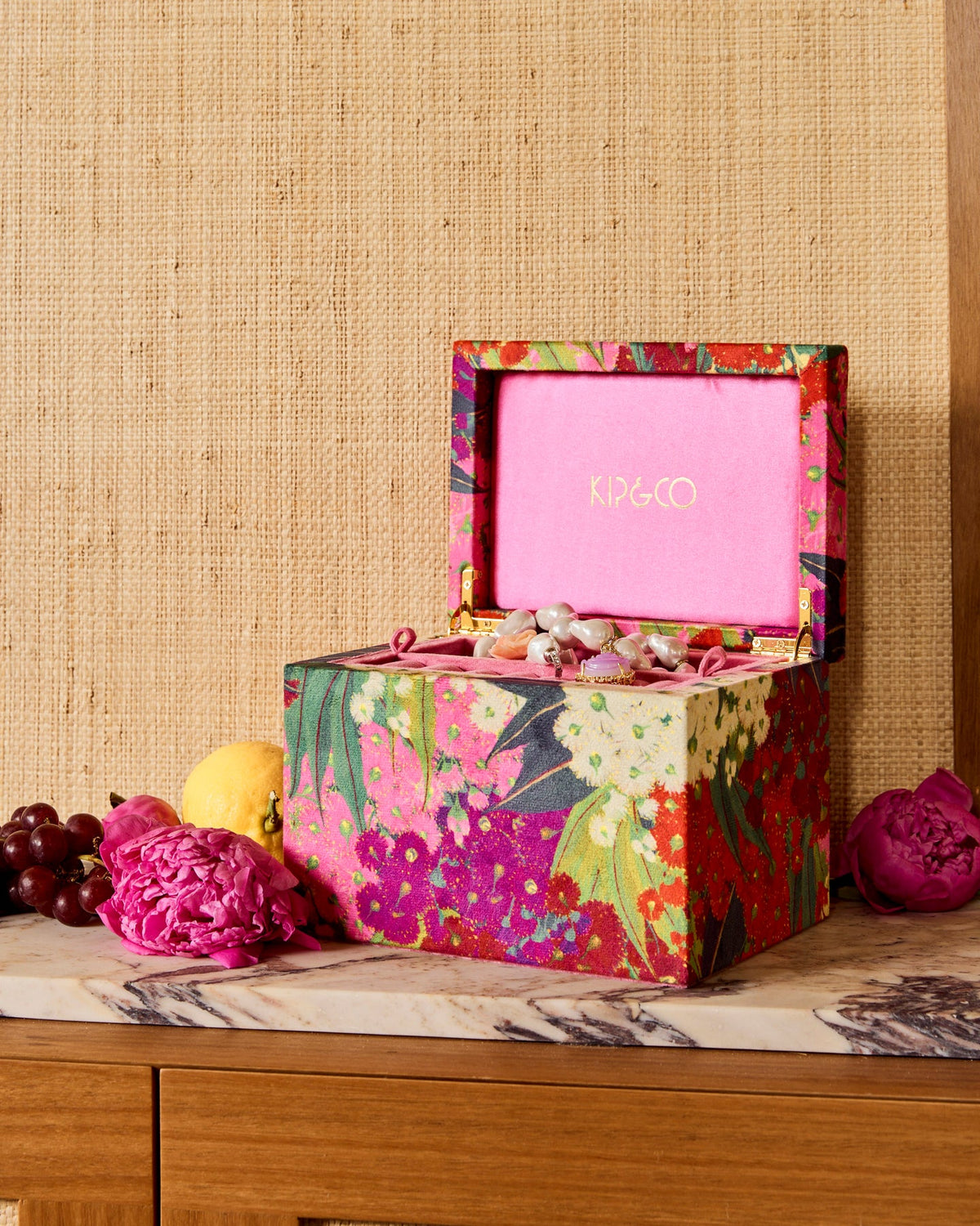 Bush Blossom Velvet Jewellery Box Large
