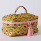 Pretty Pansy Quilted Cotton Toiletry Case