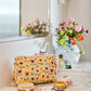 Pretty Pansy Quilted Cotton Toiletry Purse