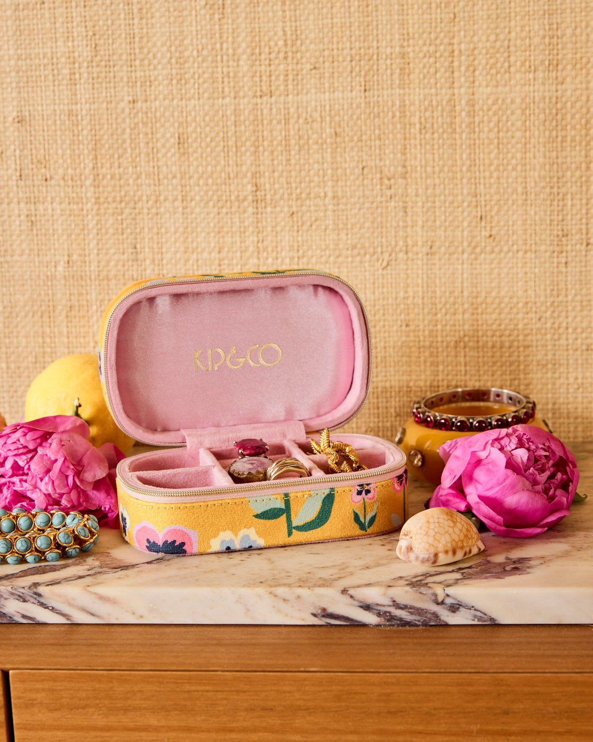 Pretty Pansy Travel Velvet Jewellery Box