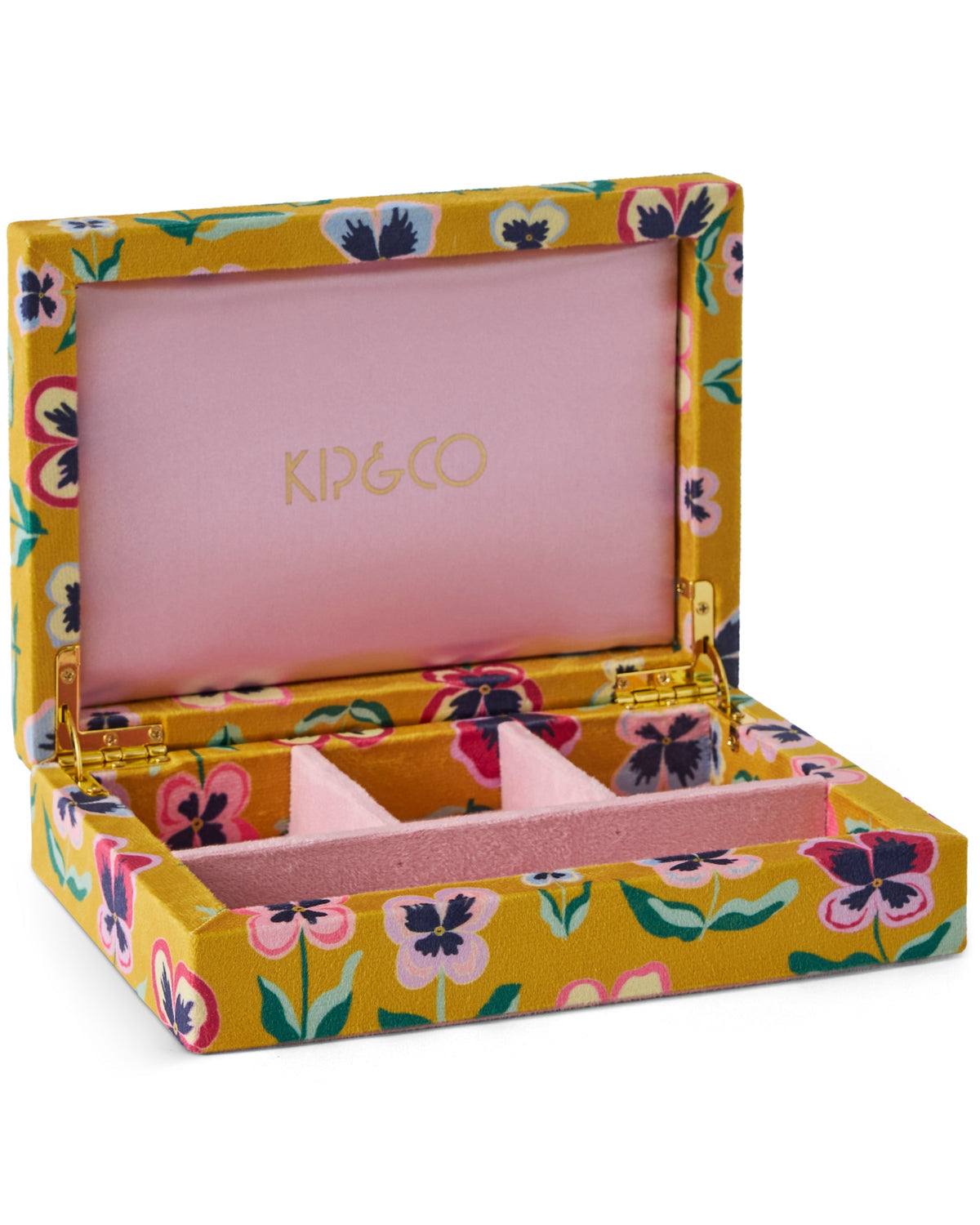 Pretty Pansy Velvet Jewellery Box Small