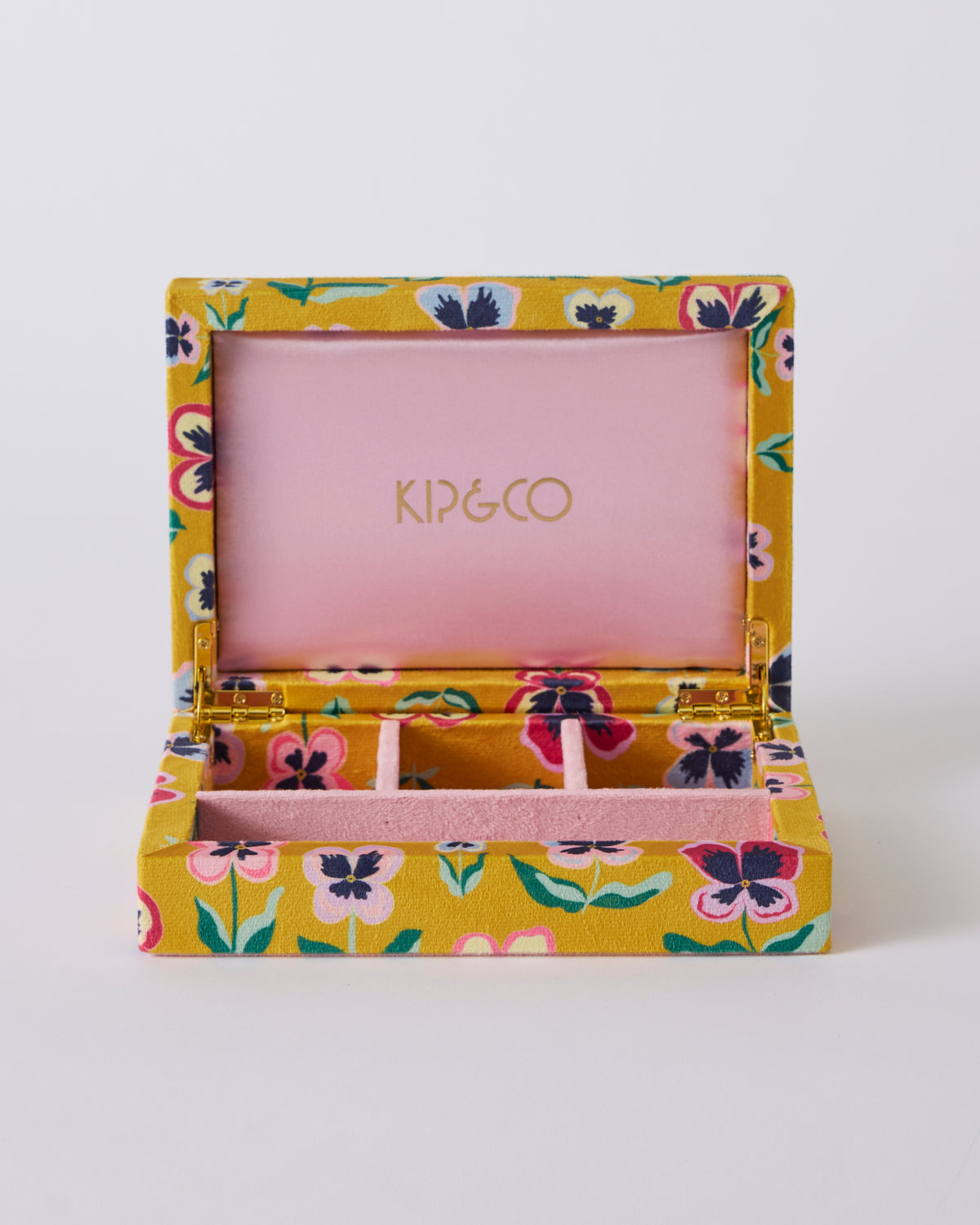Pretty Pansy Velvet Jewellery Box Small