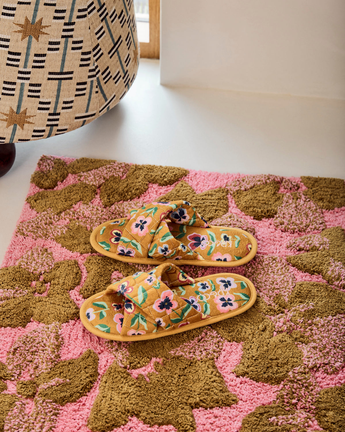 Pretty Pansy Quilted Velvet Adult Slipper