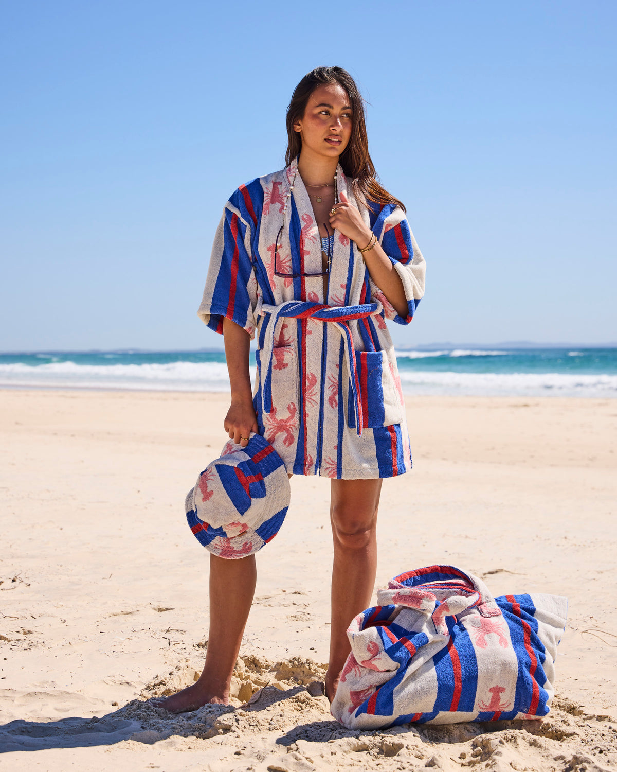 Lobster Fan Club Terry Oversized Beach Bag