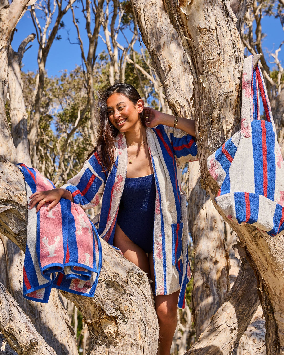 Lobster Fan Club Terry Oversized Beach Bag