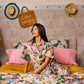 Belle Floral Adult Organic Cotton short Sleeve Shirt & Pant Pyjama Set