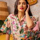 Belle Floral Adult Organic Cotton short Sleeve Shirt & Pant Pyjama Set