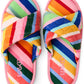Fete Diagonal Stripe Quilted Velvet Adult Slipper