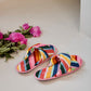 Fete Diagonal Stripe Quilted Velvet Adult Slipper