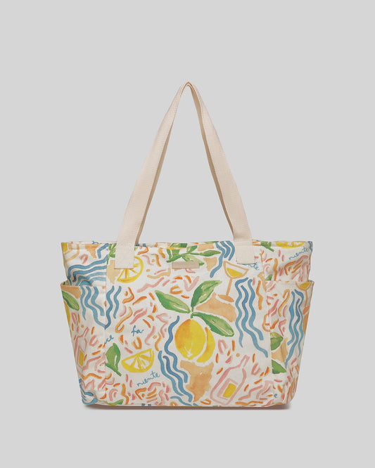 Charlotte Canvas Tote Bag Lemon Print