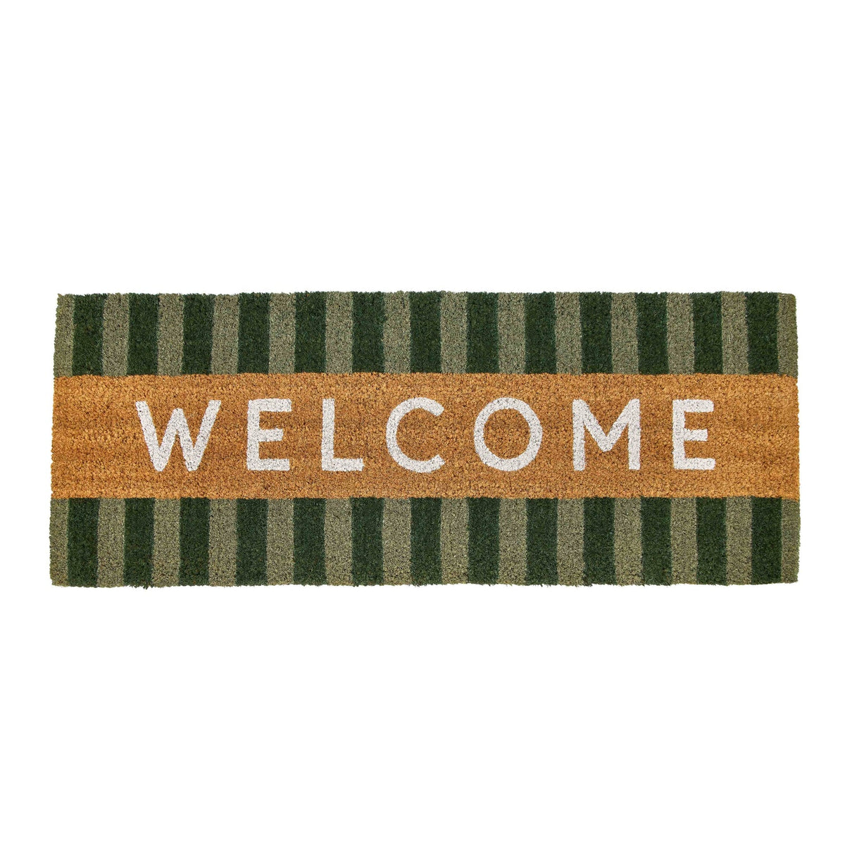 Coir Door Welcome Mat - Green