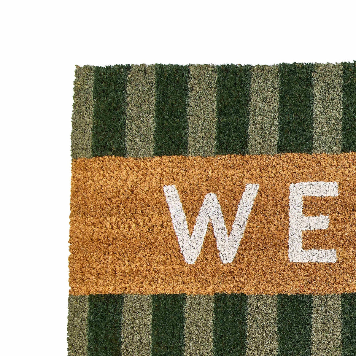 Coir Door Welcome Mat - Green