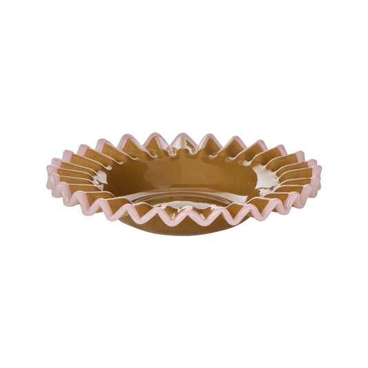 Sigrid Frill Dish Large Mustard & Pink