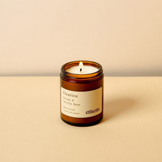 Fleurieu in Orange & Vanilla Bean Candle - Etikette