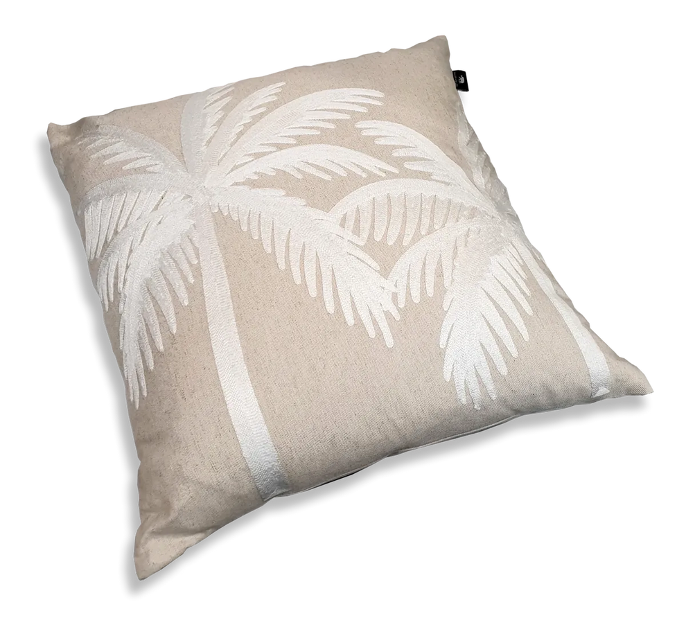 Luca Natural Embroidered Cushion