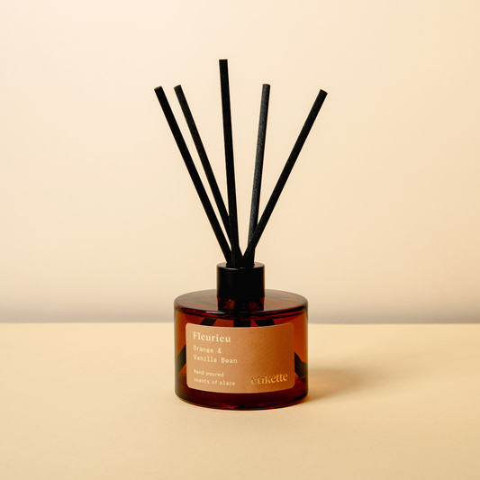 Fleurieu in Orange & Vanilla Bean Eco Reed Diffuser - etikette