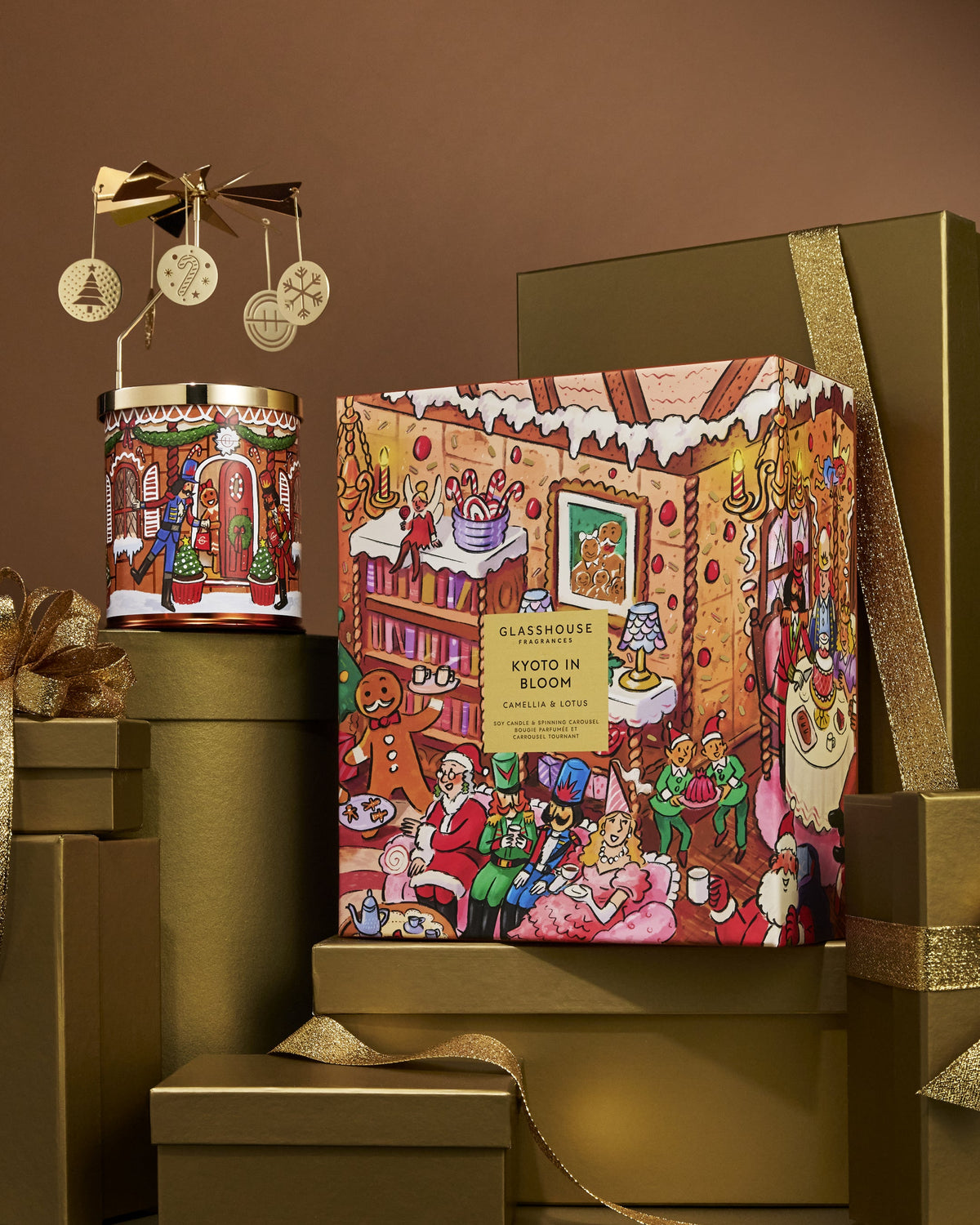 Kyoto In Bloom Candle & Spinning Carousel Gift Set