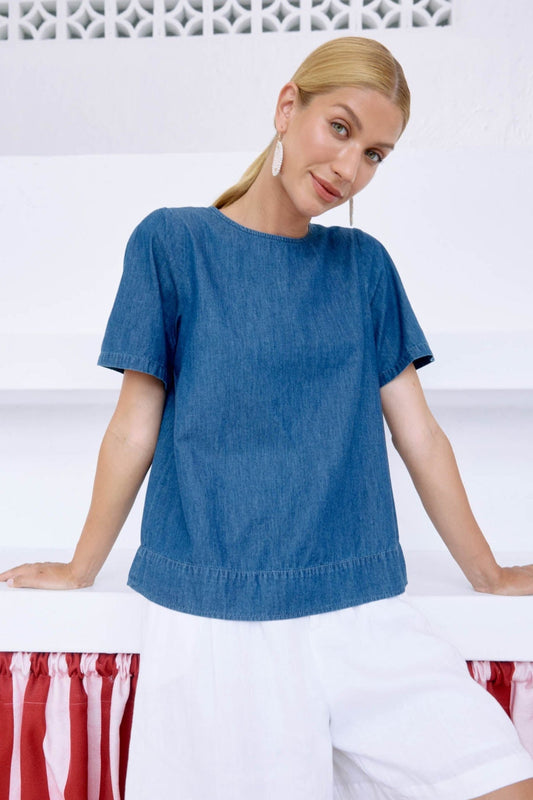 Melenia Denim Top