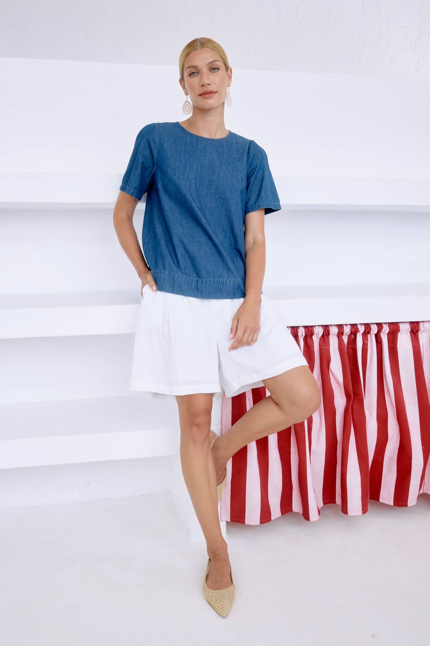 Melenia Denim Top