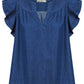 Melenia Denim Frill Top