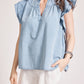 Melenia Denim Frill Top