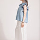Melenia Denim Frill Top