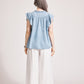 Melenia Denim Frill Top