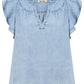 Melenia Denim Frill Top