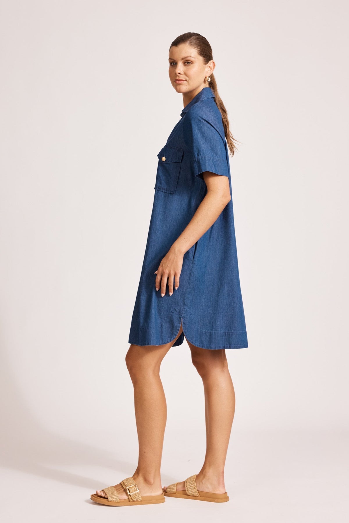 Melenia Denim Shirt Dress