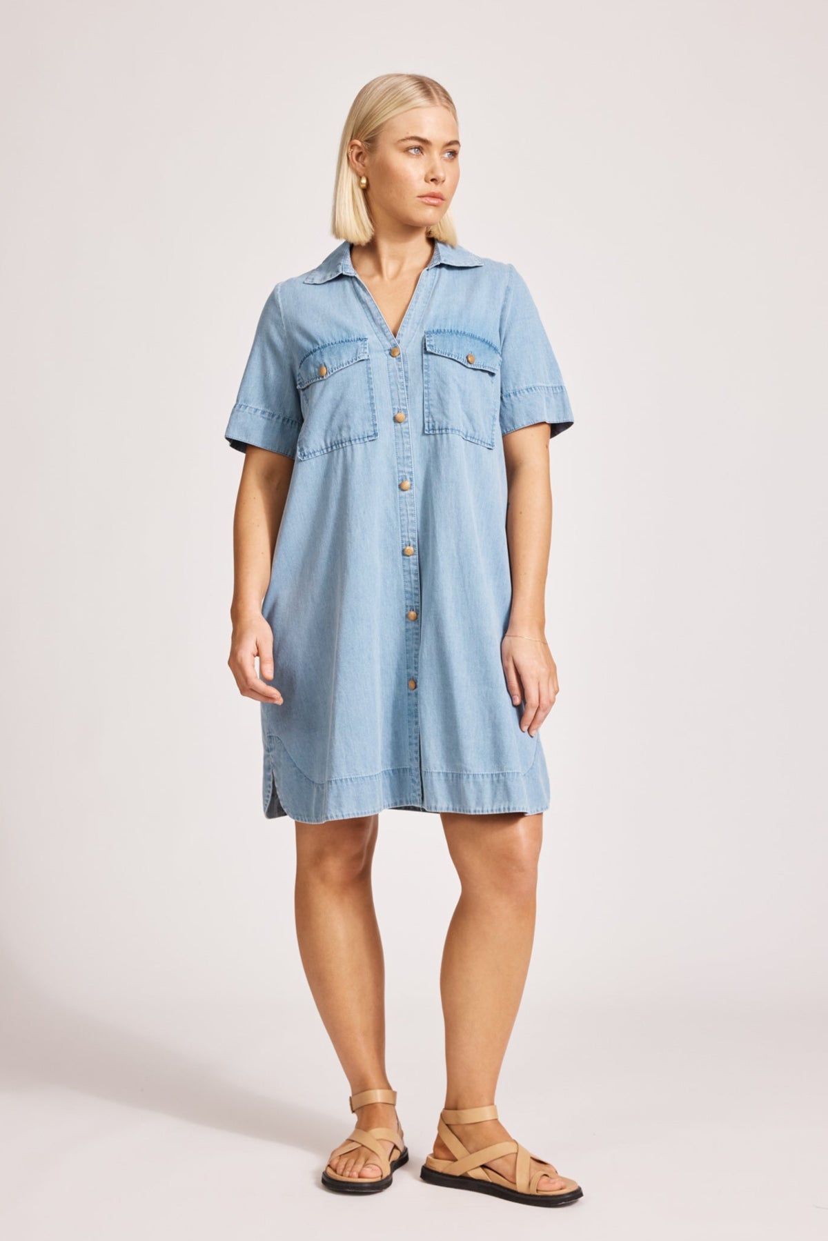 Melenia Denim Shirt Dress