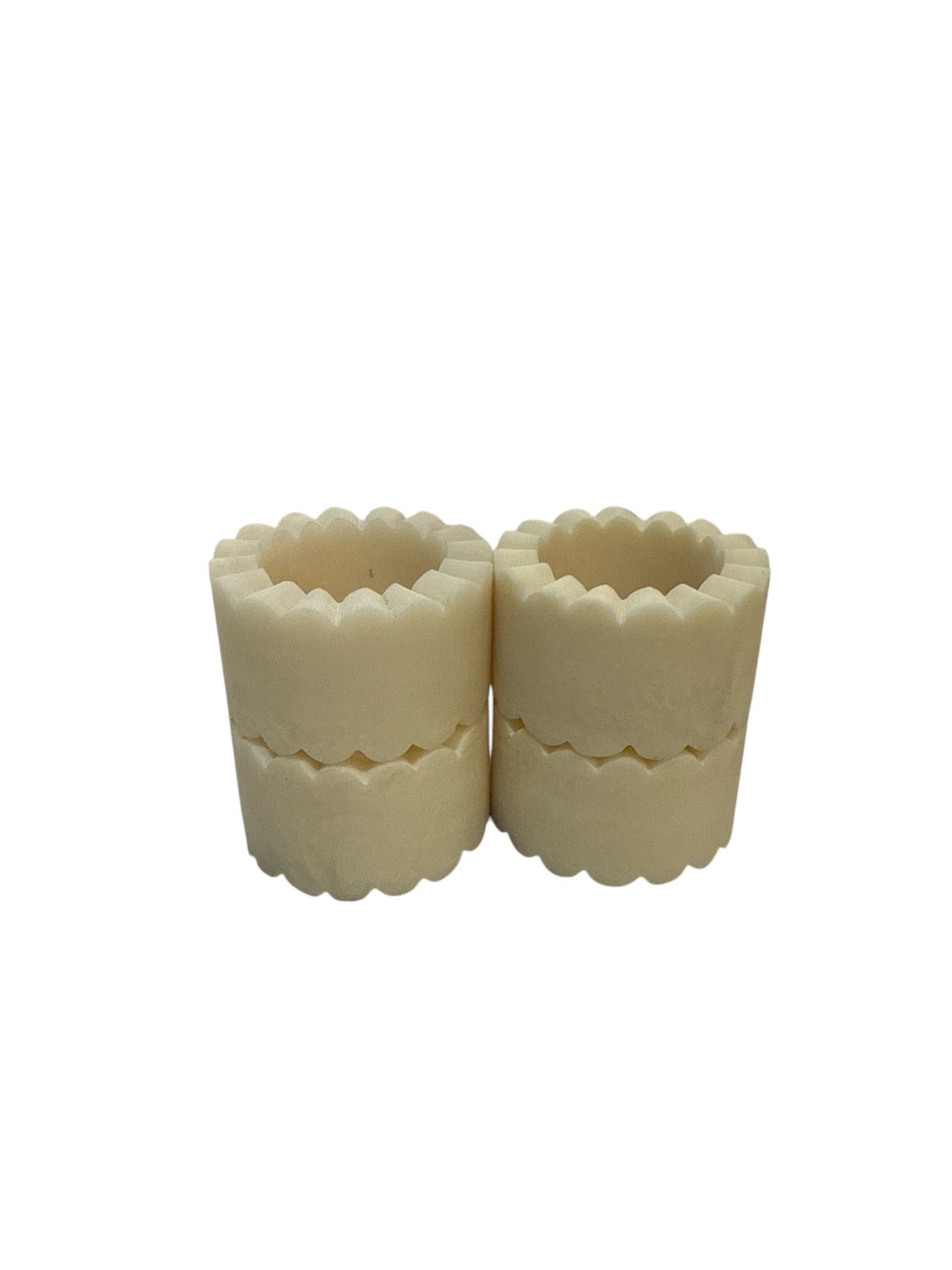 Aries Cream Scallop Napkin Rings Set/4 - Madras Link