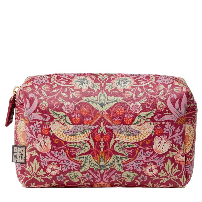William Morris at Home Strawberry Thief Medium Toiletry Bag Red