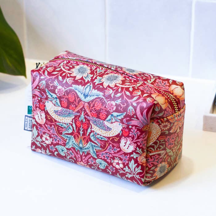 William Morris at Home Strawberry Thief Medium Toiletry Bag Red
