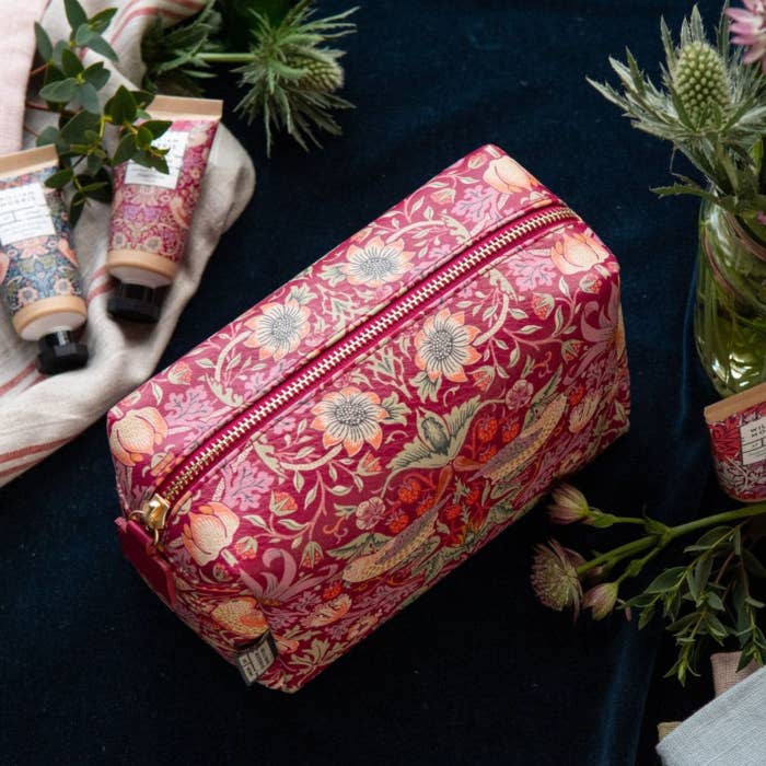William Morris at Home Strawberry Thief Medium Toiletry Bag Red