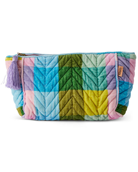 Sorbet Tartan Velvet Toiletry Bag
