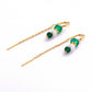 Amelia Thread Earrings Green