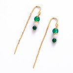 Amelia Thread Earrings Green